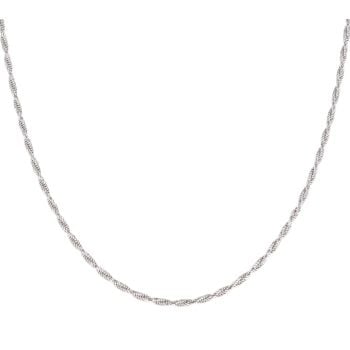 9ct White Gold Twist Chain 18"
