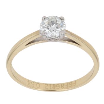 18ct Yellow Gold 0.54ct Brilliant Cut Diamond Solitaire Ring