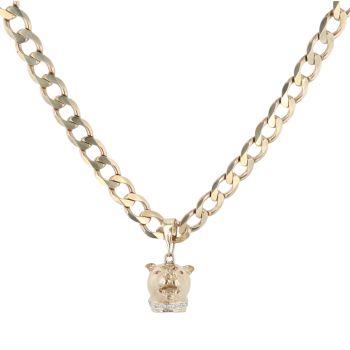 9ct Yellow Gold Dog Pendant and Chain 20"