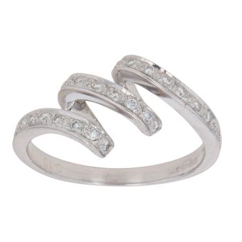 18ct White Gold 0.15ct Diamond Spiral Ring