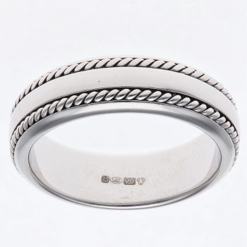 Silver Twist Edges Ring