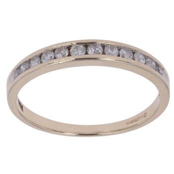 9ct Yellow Gold 0.25ct Brilliant Cut Diamond Half Eternity Ring