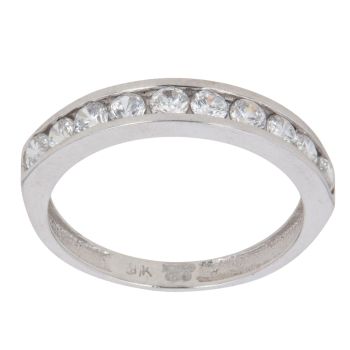 9ct White Gold Cubic Zirconia Half Eternity Ring
