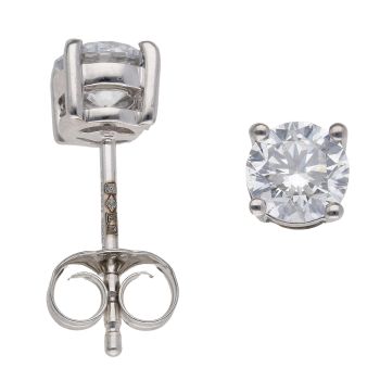 Platinum 1.00ct Brilliant Cut Lab Grown Diamond Solitaire Studs