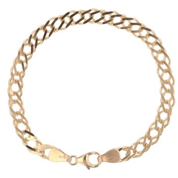9ct Yellow Gold Double Curb Bracelet 7"