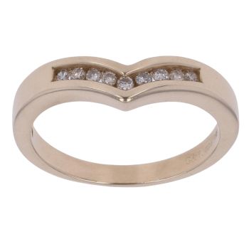 9ct Yellow Gold 0.15ct Brilliant Cut Diamond Wishbone Ring
