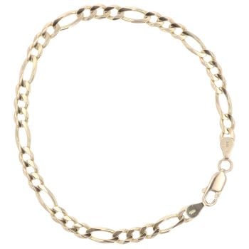 9ct Yellow Gold Figaro Bracelet 7.5"