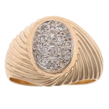 9ct Yellow Gold 0.40ct Diamond Signet Ring