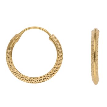 22ct Yellow Gold Diamond Cut Hoop Earrings