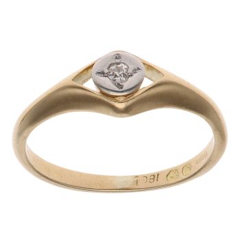 18ct Yellow Gold 0.05ct Brilliant Cut Diamond Solitaire Ring