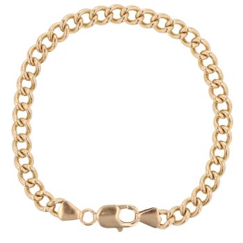 9ct Yellow Gold Plain Curb Bracelet 8"