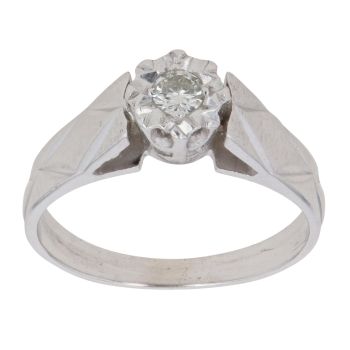 9ct White Gold 0.10ct Diamond Solitaire Ring