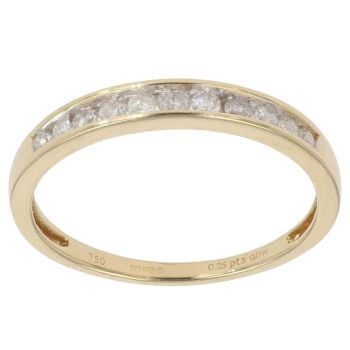 18ct Yellow Gold 0.25ct Brilliant Cut Diamond Half Eternity Ring