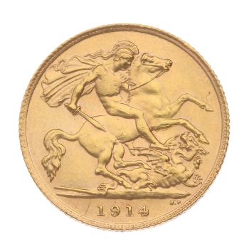 1914 George V Half Sovereign Coin