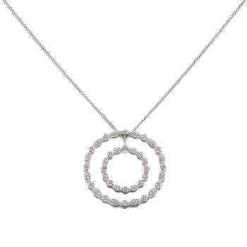 9ct White Gold 0.19ct Brilliant Cut Diamond Pendant and Chain 18"