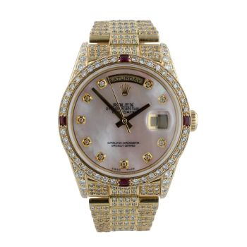 Rolex Custom Iced Day-Date Pre Owned Watch Ref 18238