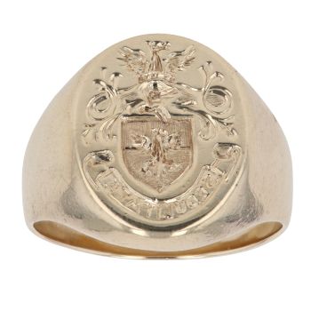 9ct Yellow Gold Eagle Shield Signet Ring