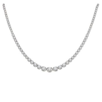 18ct White Gold 9.98ct Brilliant Cut Diamond Tennis Chain 16"