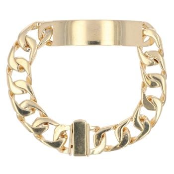 9ct Yellow Gold ID Curb Bracelet 8"