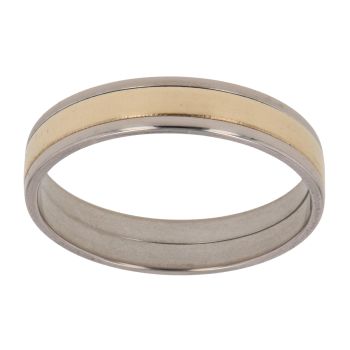 18ct Yellow And White Gold 3.9mm Wedding Band
