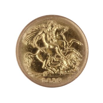 1910 Edward VII Large Head UK Half Sovereing Coin