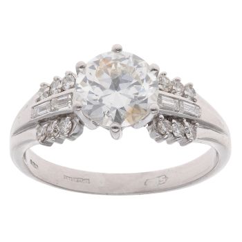 9ct White Gold 2.50ct Diamond Solitaire Ring