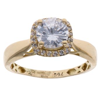 18ct Yellow Gold Cubic Zirconia Cluster Ring