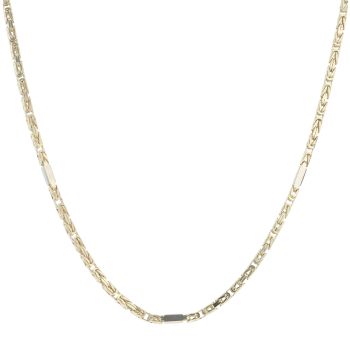 9ct Yellow and White Gold Byzantine Bar Chain 22"