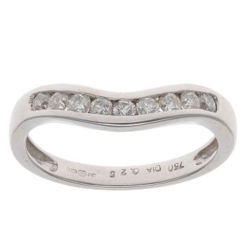 18ct White Gold 0.25ct Brilliant Cut Diamond Wishbone Ring