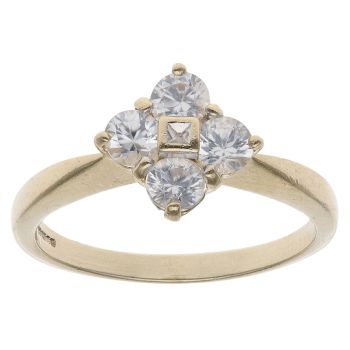 9ct Yellow Gold Cubic Zirconia Four Stone Ring