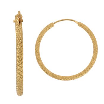 22ct Yellow Gold Dot Grain Hoop Earrings