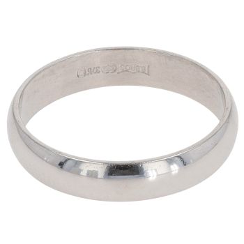 9ct White Gold Wedding Band 4mm