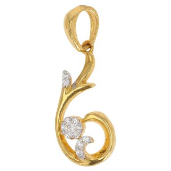 22ct Yellow Gold Cubic Zirconia Vine Pendant