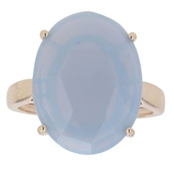 9ct Yellow Gold Blue Gemstone Single Stone Ring