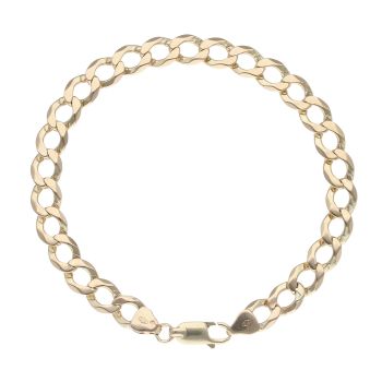 9ct Yellow Gold Curb Bracelet 8"