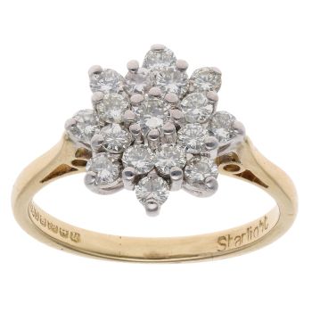 18ct Yellow Gold 0.60ct Brilliant Cut Diamond Cluster Ring
