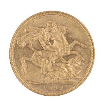 1892 Victoria Jubilee Head Australia Full Sovereign Coin