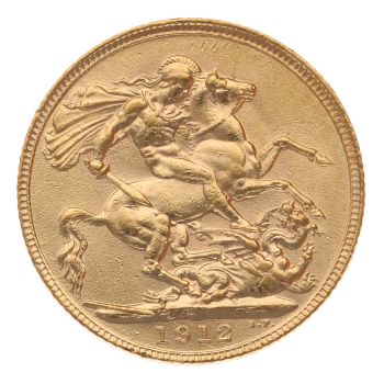 1912 George V Large Head UK Full Sovereign Coin