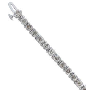 9ct White Gold 3.00ct Brilliant Cut Diamond Tennis Bracelet 7"