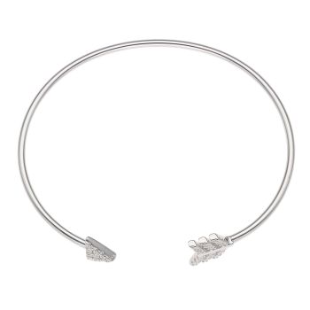 Silver Cubic Zirconia Arrow Bangle