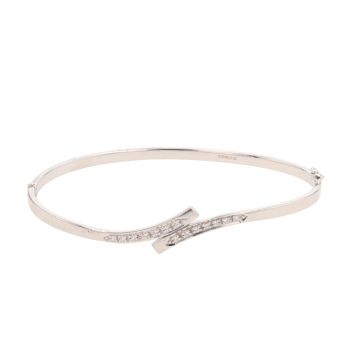 9ct White Gold Cubic Zirconia Wrap Bangle