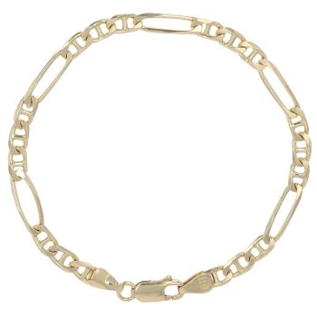 9ct Yellow Gold Figaro Bracelet 7"