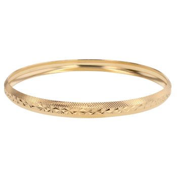 9ct Yellow Gold Patterned Bangle