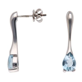 9ct White Gold Aquamarine Fancy Earrings