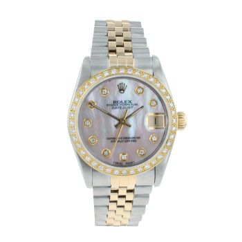 Rolex Custom Datejust Pre Owned Watch Ref 68273
