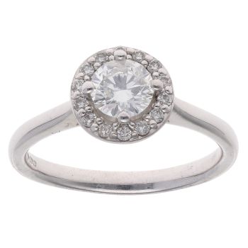 9ct White Gold 0.65ct Brilliant Cut Diamond Cluster Ring