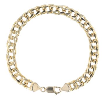 9ct Yellow Gold Double Curb Bracelet 8"