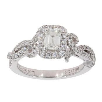 18ct White Gold  Vera Wang 0.70ct Diamond and Sapphire Cluster Ring