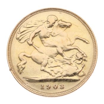1903 Edward VII Large Head UK Half Sovereign Coin