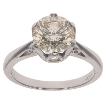 18ct White Gold 2.28ct Brilliant Cut Diamond Solitaire Ring